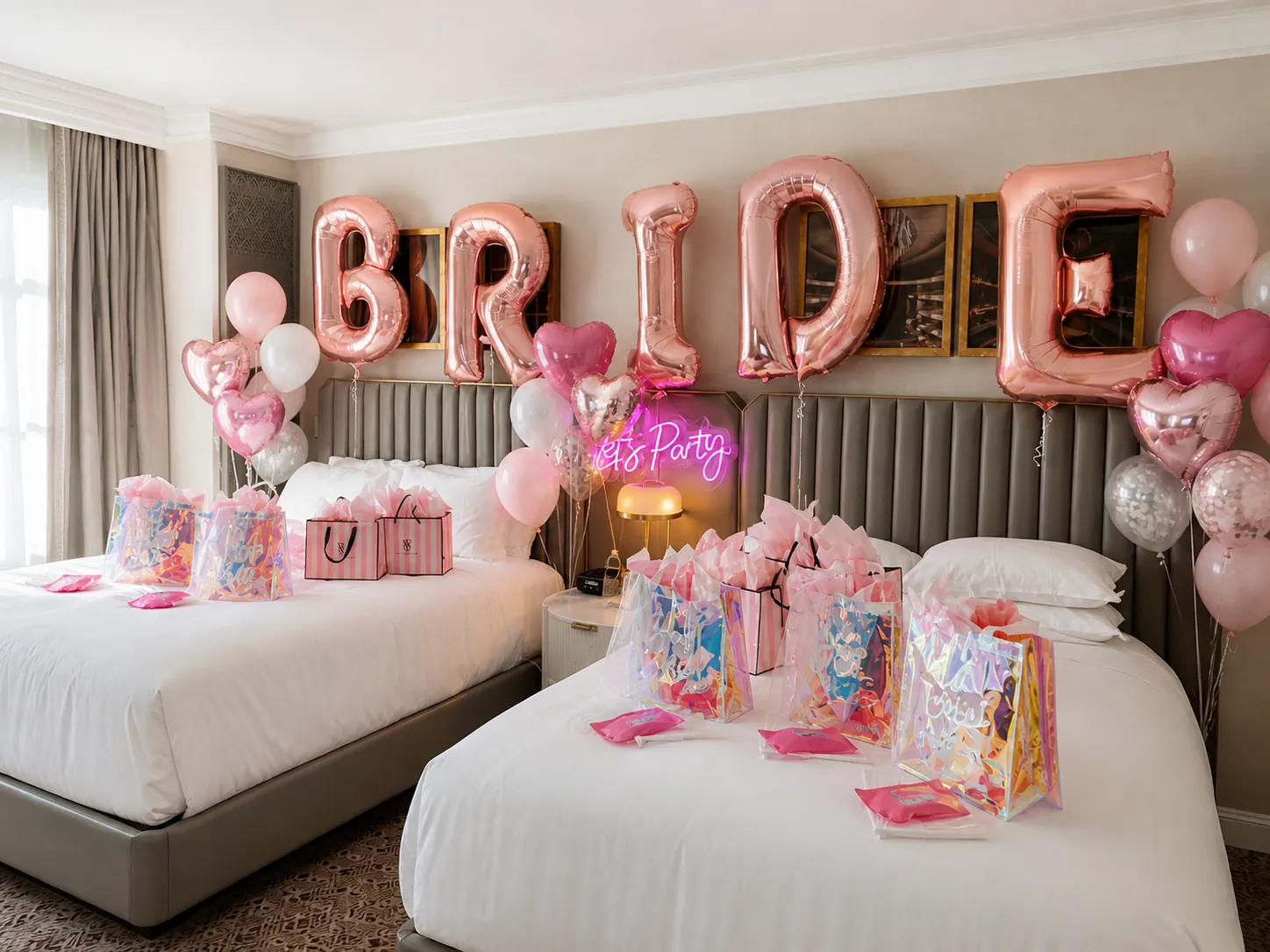 BRIDE balloon hotel suite reveal